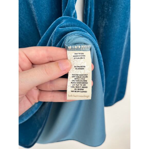 Soft Surroundings Velvet Frog Button Asian Inspired Mandarin Artsy Tunic XSP - Picture 8 of 9